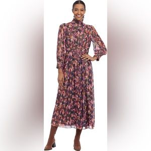 Donna Morgan Abstract print long sleeve maxi dress